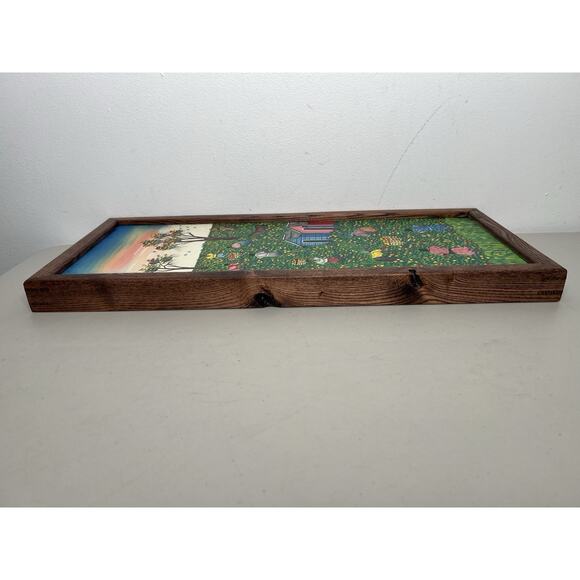 Edy Mirtyl Haitian Folk Artist Original Painting Village Harvesting Scene - Picture 8 of 11